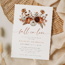 Fall in Love Floral Pumpkin Bridal Shower