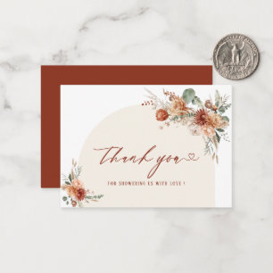 Fall in love flowers watercolor bridal shower card