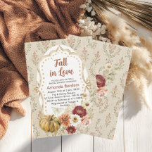 Fall in Love Flowers Watercolor bridal shower In