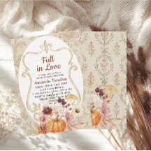 Fall in Love Flowers Watercolor bridal shower In
