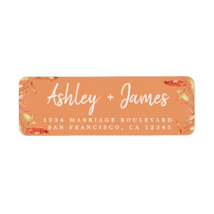 Fall in Love Foliage Autumn Copper Return Address Return Address Label