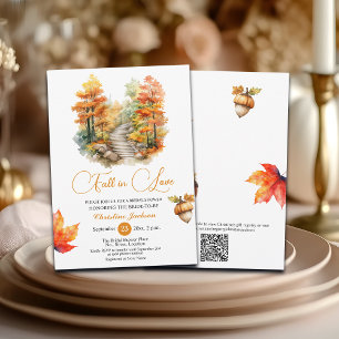 Fall in Love Forest in the Fall Bridal Shower Invitation