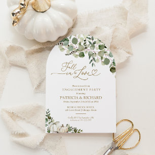Fall In Love Greenery Engagement Party Invitation