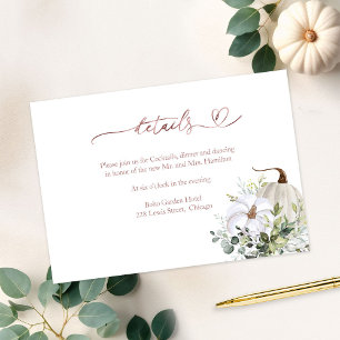 Fall in Love Greenery Wedding Details Enclosure Card