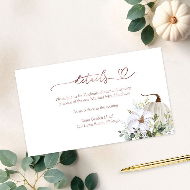 Fall in Love Greenery Wedding Details Enclosure Card (Creator Uploaded)