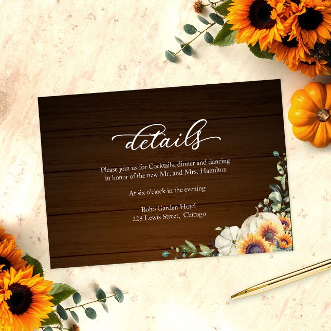 Fall in Love Greenery Wedding Details Enclosure Card (Creator Uploaded)