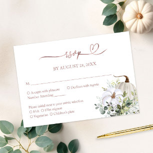 Fall in Love Greenery Wedding RSVP Card