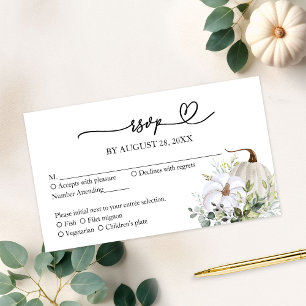 Fall in Love Greenery Wedding RSVP Card