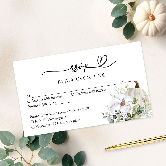 Fall in Love Greenery Wedding RSVP Card (Creator Uploaded)
