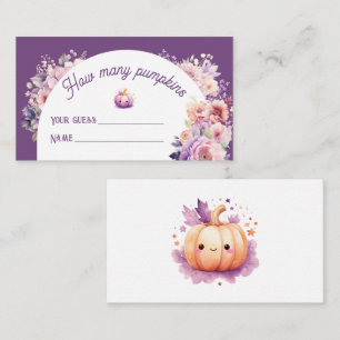 Fall in love guess how many pumpkins baby shower  enclosure card