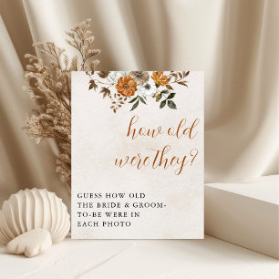 Fall in Love   How Old Were They Bridal Shower Poster