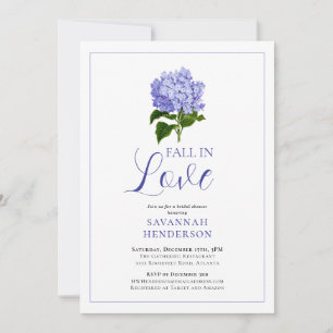 Fall in Love Lavender Hydrangea Bridal Shower  Invitation