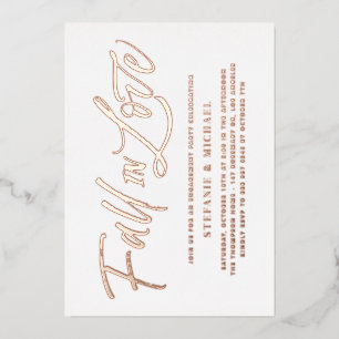 Fall In Love Lettering Rose Gold Engagement Party