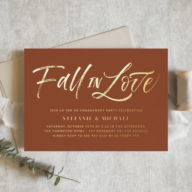 Fall In Love Lettering Terracotta Engagement Party (Creator Uploaded)
