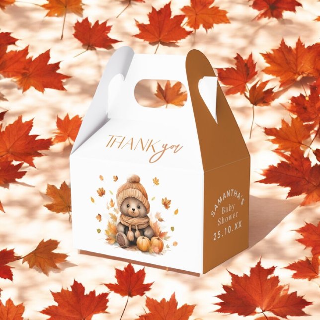 Fall In Love Little Teddy Bear Pumpkin Favour Box (Creator Uploaded)