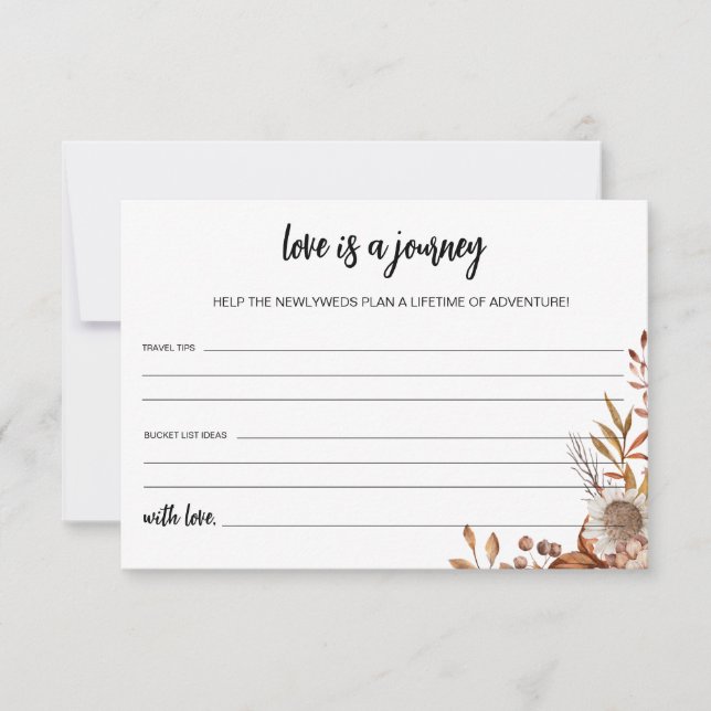 Fall in love | Love is a Journey Bridal Shower  RSVP Card (Front)