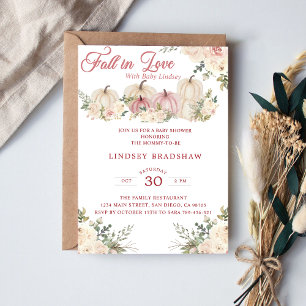Fall In Love Minimalist Baby Shower Invitation