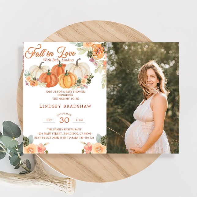 Fall In Love Minimalist Baby Shower Invitation (Creator Uploaded)