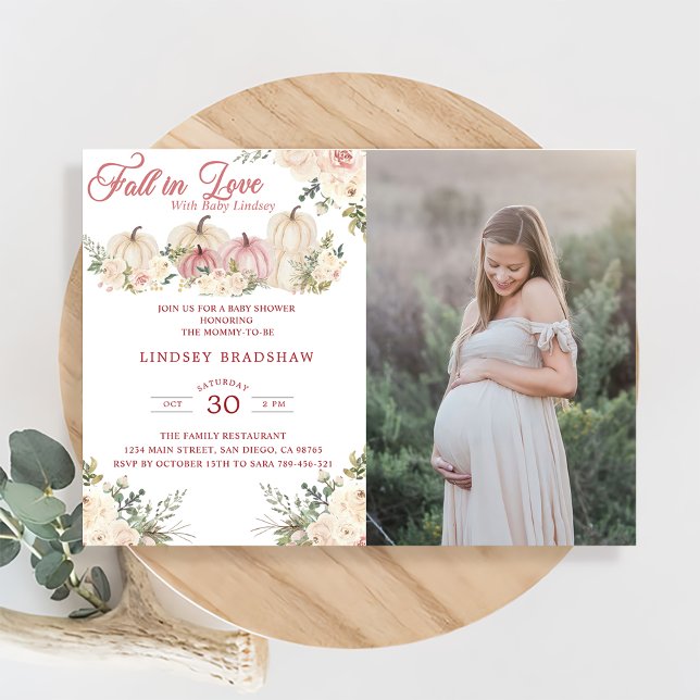 Fall In Love Minimalist Baby Shower Invitation (Creator Uploaded)