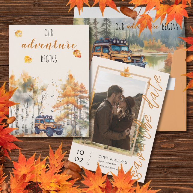 Fall in Love Mountain Wedding Save The Date Card (Creator Uploaded)