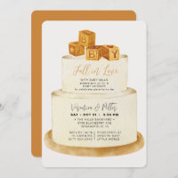 Fall in Love Neutral Autumn Cake Baby Shower