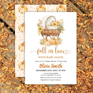 Fall in Love Neutral Baby Shower Invitation
