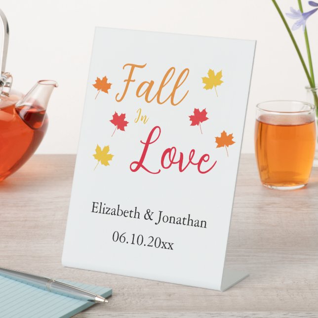 Fall In Love Pedestal Sign (In SItu)