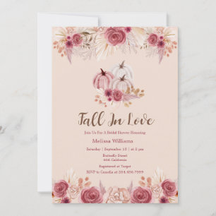 Fall In Love Pink Boho Bridal Shower Invitation