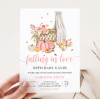 Fall In Love Pink Pumpkin Baby Shower