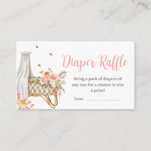 Fall In Love Pink Pumpkin Diaper Raffle Enclosure Card