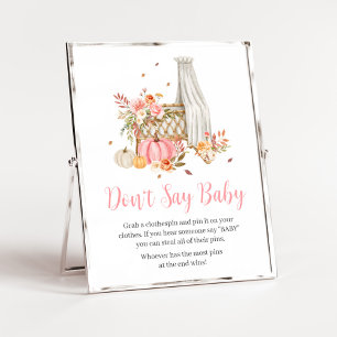 Fall In Love Pink Pumpkin Don't Say Baby Poster