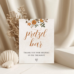 Fall in Love Pretzel Bar Table Bridal Shower Poster