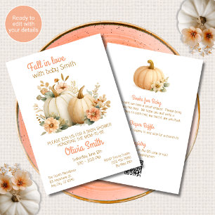 Fall in Love Pumpinks Baby Shower All in One Invitation