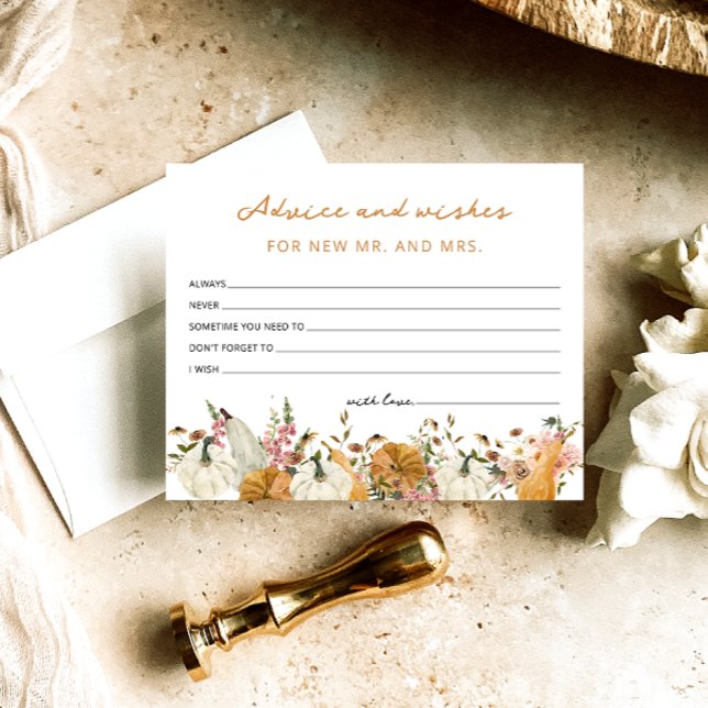 Fall in Love Pumpkin  Advice and Wishes Cards (Creator Uploaded)