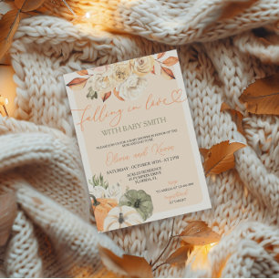 Fall in Love Pumpkin Autumn Baby Shower Invitation