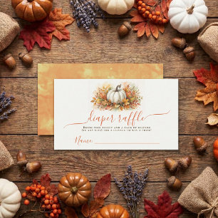 Fall In Love Pumpkin Baby Shower Diaper Raffle Enclosure Card