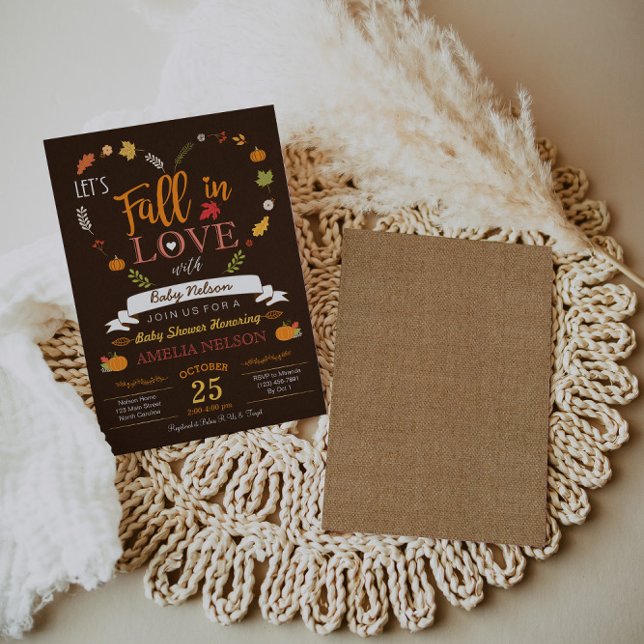 Fall In Love Pumpkin Baby Shower Invitation (Creator Uploaded)