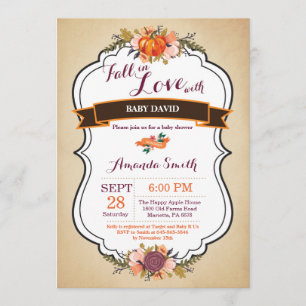 Fall in Love Pumpkin Baby Shower Invitation