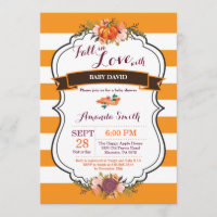 Fall in Love Pumpkin Baby Shower Invitation Card