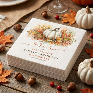 Fall In Love Pumpkin Baby Shower Napkin