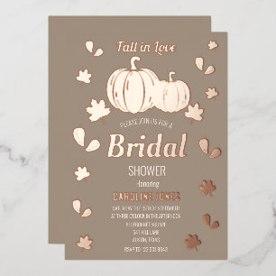 Fall in Love Pumpkin Boho Gold Foil Bridal Shower