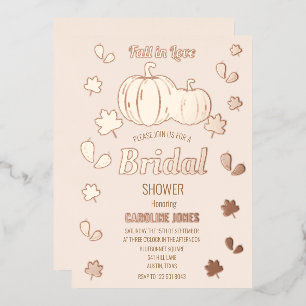 Fall in Love Pumpkin Boho Gold Foil Bridal Shower