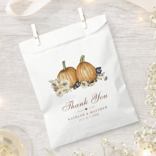 Fall In Love Pumpkin Botanical Autumn Wedding Favour Bag