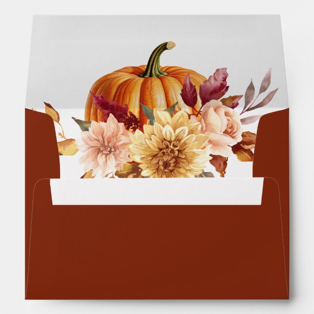 Fall in Love Pumpkin  Bridal Shower Envelope (Back (Bottom))