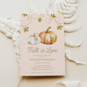 Fall in Love Pumpkin Bridal Shower Invitation