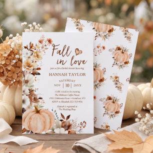 Fall in Love Pumpkin Bridal Shower Invitation