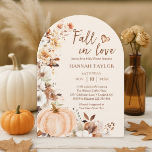 Fall in Love Pumpkin Bridal Shower Invitation