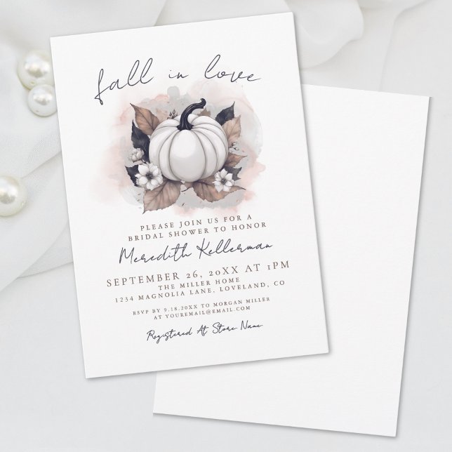 Fall In Love Pumpkin Bridal Shower Invitation (Fall In Love Pumpkin Bridal Shower Invitation)