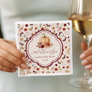 Fall in Love Pumpkin Bridal Shower Napkins