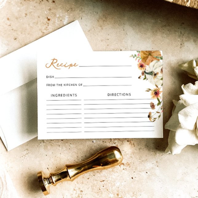 Fall in Love Pumpkin Bridal Shower Recipe Card (Creator Uploaded)